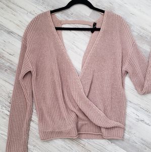 💕 Super Cute Low V Neck Draped Wrap Sweater 💕